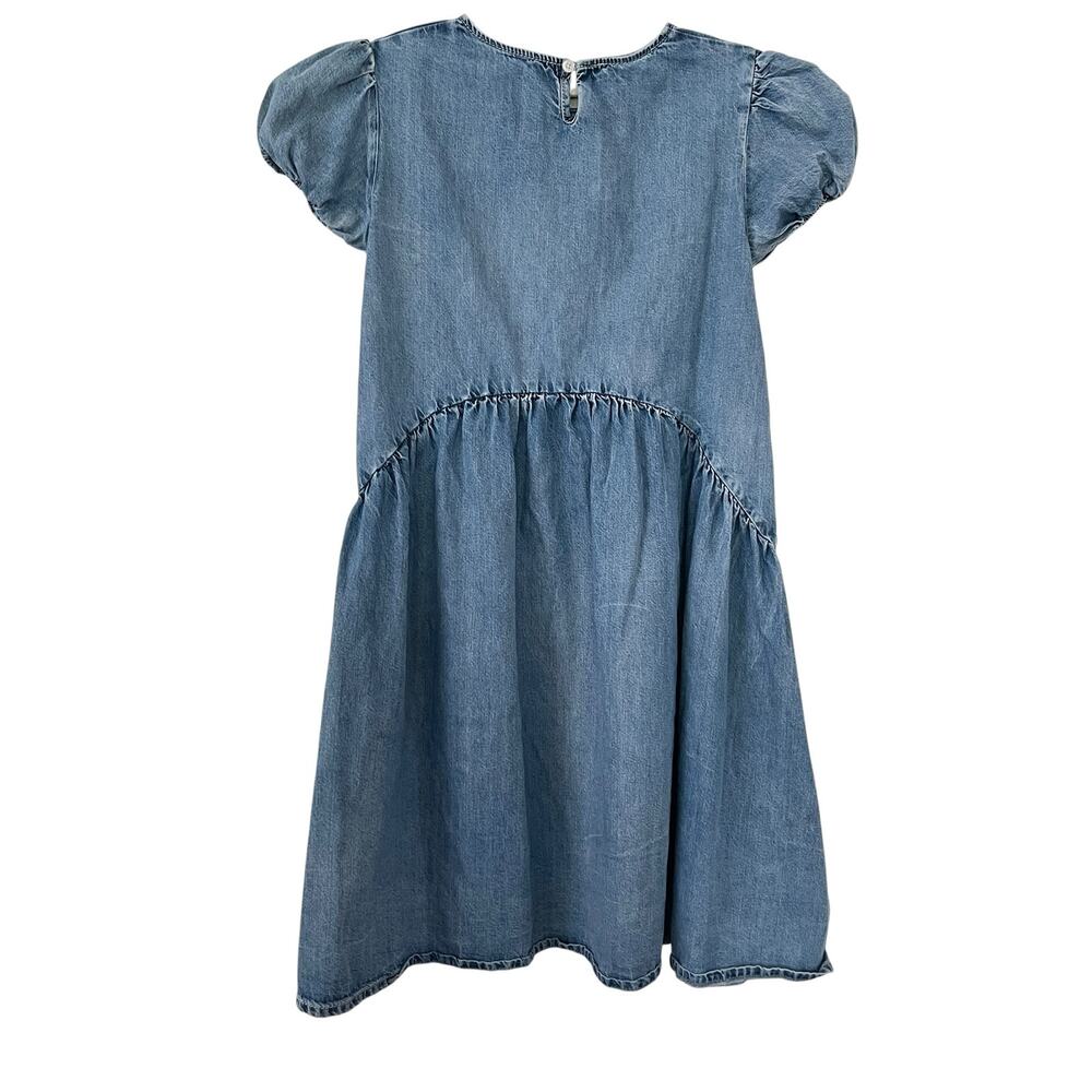 Marni Kids Denim Dress Girls Size 14 Blue Puff Sleeve Flared Quiet Luxury